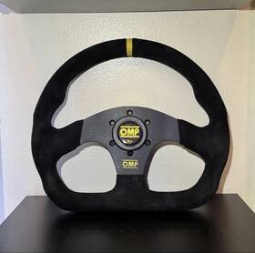Od0-1990-071 Omp Racing Superquadro Steering Wheel - Small Spokes Suede Black
