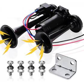 Ah001-bk Onimento 12v 600db Super Loud Dual Electric Air Horns Kit With Compressor App