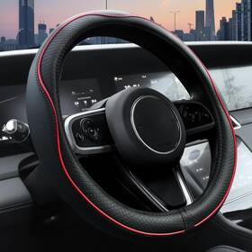Ly-293 Ouzorp Car Steering Black With Red Line Size 14.5 Inch -15