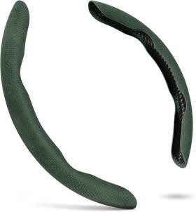 Pa001-2-dg Pauuooa Alcantara Material Steering Wheel Cover Non- Perforated Style Dark Green