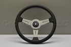 6062.34.1092 Perforated Wheel Spokes Black 340mm Leather Classic Steering White Nardi