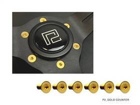 P2-hscbm50812-gd Phase 2 Motortrend P2m For Superfly Titanium Steering Wheel Counter Sunk Bolt Set Gold