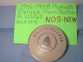 Pn1115762 Plymouth 1115762 1946-1948 Deluxe Horn Button Nos New