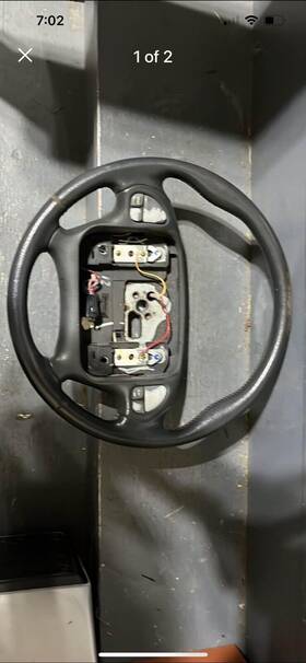 235.gm2m97 Pontiac 93-97 Firebird Steering Wheel Assembly Black With Radio Controls Oem