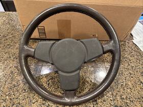 135415091b Porsche 924 928 944 3 Spoke Brown Leather Steering Wheel Excellent Condition