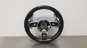 235.po1m17 Porsche 17 Macan Gts 95b Steering Wheel With Controls Black Leather