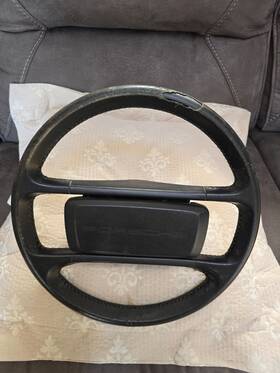 477419091g-24318 Porsche 1979-1986 924 944 951 968 Steering Wheel Black Leather 4 Spoke Oem