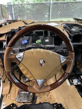 7l5419091e Porsche 2004-2006 Cayenne S Turbo Tan Leather Steering Wheel Oem