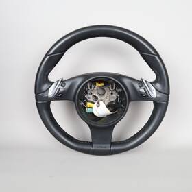 97034780382a34 Porsche 2011-2014 Cayenne Panamera Steering Wheel Black Oem Used