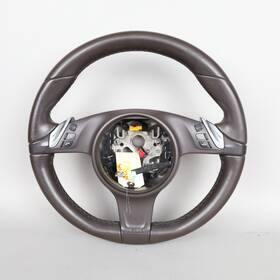 970347803836h6 Porsche 2011-2014 Cayenne Panamera Steering Wheel Espresso Oem Used
