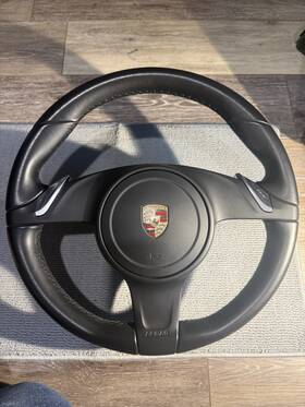 99134780314-24260 Porsche 2012-2016 981 Boxster S / 911 991 Pdk Sport Steering Wheel Black Oem Use