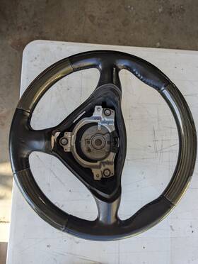 99634780564 Porsche Used Original 911 996 Turbo Carbon Fiber Black Leather Steering Wheel