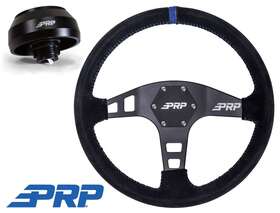 Prp G221 Flat Suede Steering Wheel Blue Stripe/6 Bolt Hub For 2005-2021 Toyota Tacoma