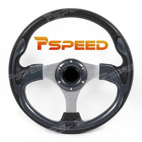 Hsz8908debus Pspeed 320mm Aluminium Spoke Steering Wheel With Carbon Look Abs Grip 6-bolt For Car Truck