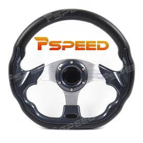Hsz8937debus Pspeed D-shape 320mm 6-bolt Aluminium Steering Wheel With Carbon Look Abs Grip For Car