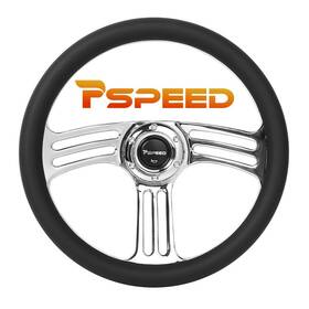Hsz8980aebus Pspeed 14 Inch Car Truck Aluminium Steering Wheel 350mm With Microfiber Leather 6-bolt