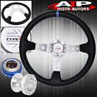 Quick Release For 84-89 Mr2 Hub Deep Dish Black Steering Wheel Silver Center
