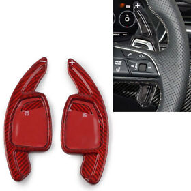 Red Carbon Fiber Steering Wheel Shift Paddle For Audi Rs4 Rs5 Rs7 Rs6 19-22