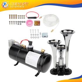 Re108086f01 Refast-autoparts 0.8gal And 12v 150 Psi 3 Loud Trumpet For Train Air Horn Compressor System
