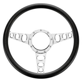 Restoparts Pp00979-wo 3-spoke Steering Wheel W Wide Open Type Billet Aluminum Spoke