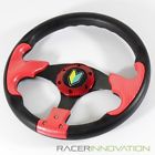 Ri-103069 Racerinnovation Universal Red Carbon Fiber Pattern Racing Sport Steering Wheel