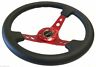 Rst-006rd Nrg Innovations Reinforced Steering Wheel Deep Black Leather Red