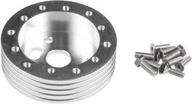 Us-qqr012 Rulline 1 Inch Steering Wheel Hub Adapter Conversion Spacer 6 Hole To 3 Silver