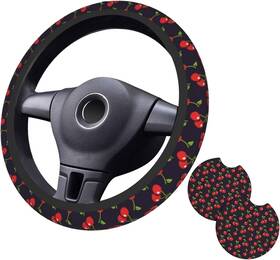 S81-fangxiangpt-688971898 Sanghing Cute Cherry Steering Wheel Cover For Women Men With 2 One Size
