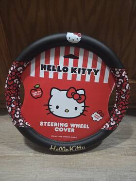 Sil-35063 Sanrio Brand New Hello Kitty Bows Steering Wheel Cover 14.5 Inch -15.5