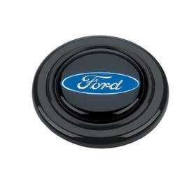 5665 Scott Drake Grant Horn Button - Ford Oval Logo Plastic Black / Blue