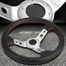 Sdd-sw007sl Speed Daddy Deep Dish Silver Racing Steering Wheel Red Stitching