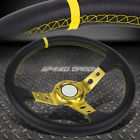 Sdd-swt540gdgd Speed Daddy Deep Dish Gold Vinyl Leather Aluminum Racing Steering