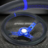 Sdd-swt570blbl Speed Daddy Deep Dish Blue Vinyl Leather Aluminum Racing Steering
