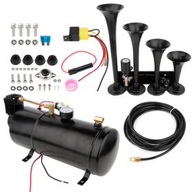 Sd108120p4 Sdp4 12 Volt 0.8 Gallon Air Tank 150 Psi Compressor 4 Trumpets Fits Car Truck