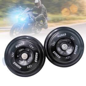 Ss2392 Selectcarcomponents 2x Black 12v 115db Super Loud Compact Electric Blast Tone Horn Car Suv Boat Moto