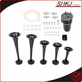 Sh108114rs01 Shkjmotors For Car Truck Train Lorry Plastic Black Trumpet Air Horn Dixie Musical 5