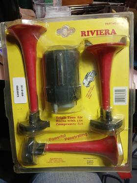 6603023 Signature Riviera Triple Tone Air Horn Kit 12v Compressor New Sealed