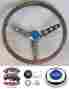 Sp966a Grant 1968 Camaro Steering Wheel Stainless Walnut Blue Bowtie 15