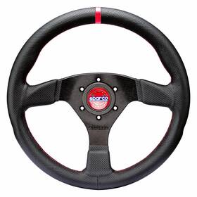 Tlx-spa015r383plunnr-cl360a70 Sparco Steering Wheel R383 Champion Black Leather / Stitching