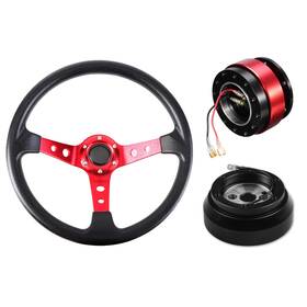 Sw350bkrd-sw170h-qr300rd Speed And Style Racing Red Steering Wheel Quick Release Hub Adapter Kit For 93-02 Chevy Camaro