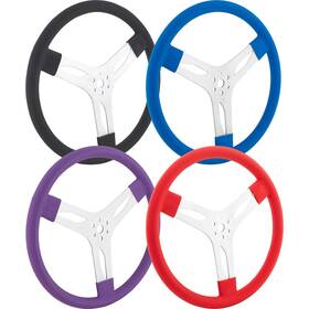 60409010-flat-red Speedway Motors 15 Inch Red Rubber Cushioned Alum 3-spoke Steering Wheel Flat