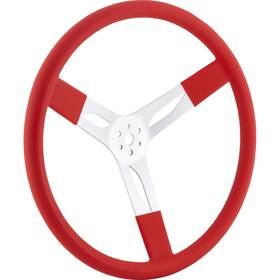 60409015-red Speedway Motors 17 Inch Red Cushioned Aluminum Steering Wheel 3 Dish Spoke Street