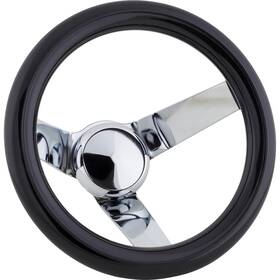 91032746 Speedway Motors Classic Solid Spoke 9-3/4 In Black Steering Wheel - No Holes