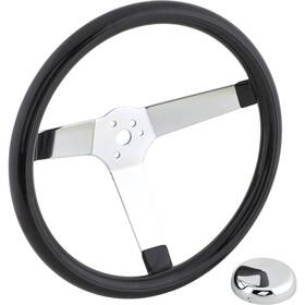 Speedway Motors 91032750 Classic Solid Spoke Steering Wheel No Holes Black 13 Inch