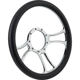9105616 Speedway Motors Chrome Plated Billet Trinity Style Steering Wheel