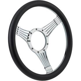 9105620 Speedway Motors Chrome Plated Billet Banjo Style Steering Wheel