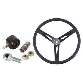 9109770 Speedway Motors 15 Inch Steel Dished Steering Wheel Combo Black Grip/hub