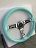 St-015ch-mf Nrg Woodgrain Steering Wheel Tiffany Teal Chrome Spoke Face