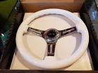 St-015ch-wt Nrg Steering Wheel White Wood Grip Polished Center