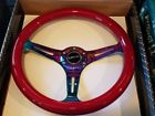 St-015mc-rd Nrg Steering Wheel Red Wood Grip Center